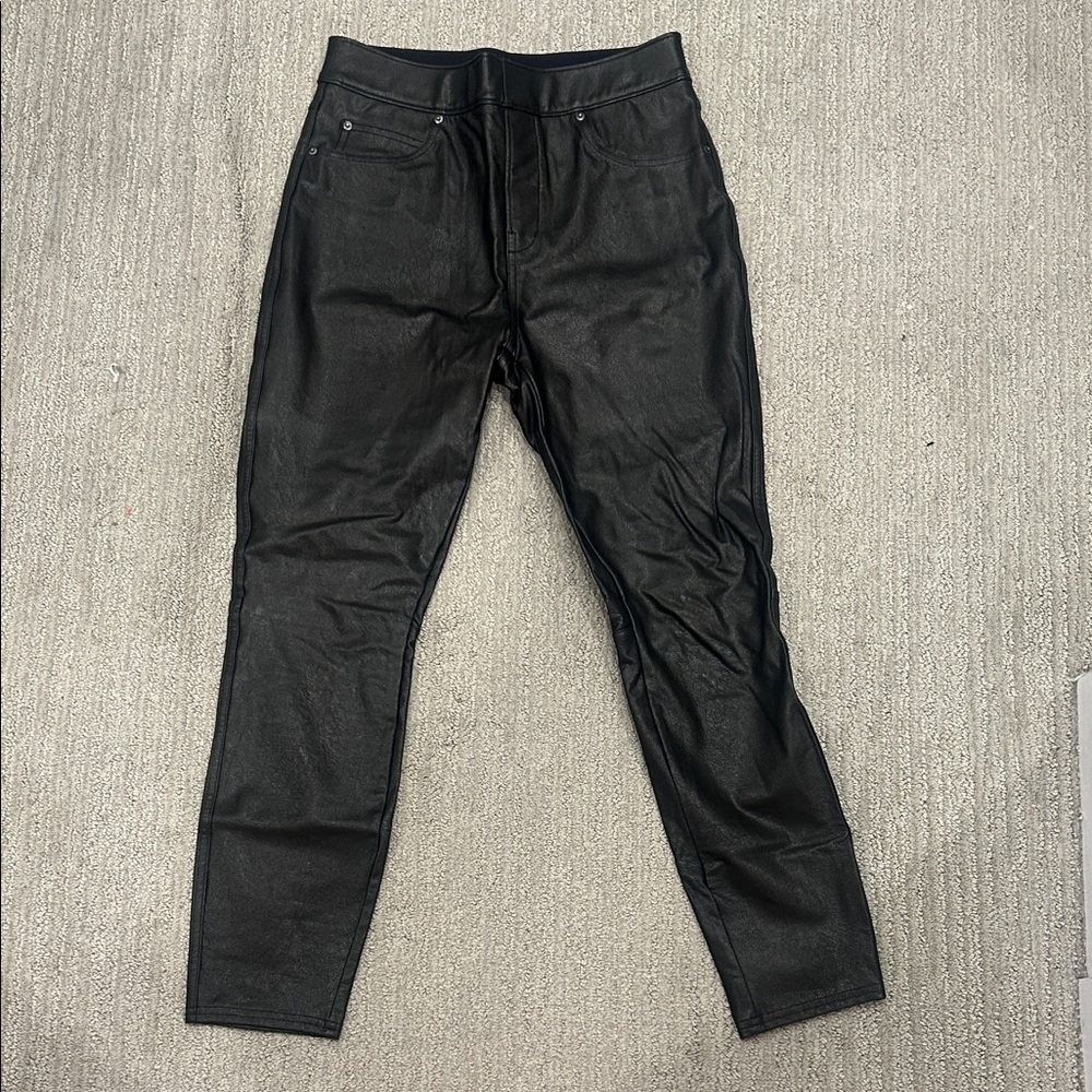 SPANX Black Faux Leather Pants